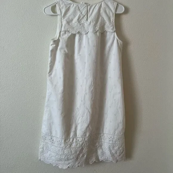 Gap Women's Scalloped-Yoke Eylet Dress Size SP White - Picture 7 of 11
